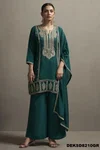 Designer Silk Blend Embroidery Ladies Plazzo Suits